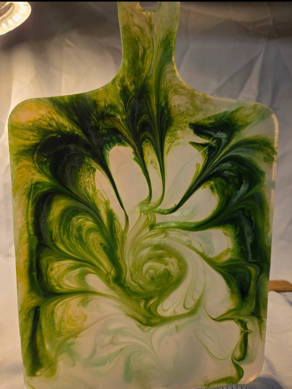 Green Swirl Resin Art Panel by Gigglea And Grace Co